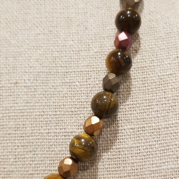 Tiger Eye Round Beaded Necklace - Picture 6 of 8